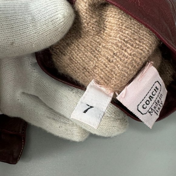 Vintage Coach Burgundy Soft Leather Gloves, Size 7 - Picture 10 of 13